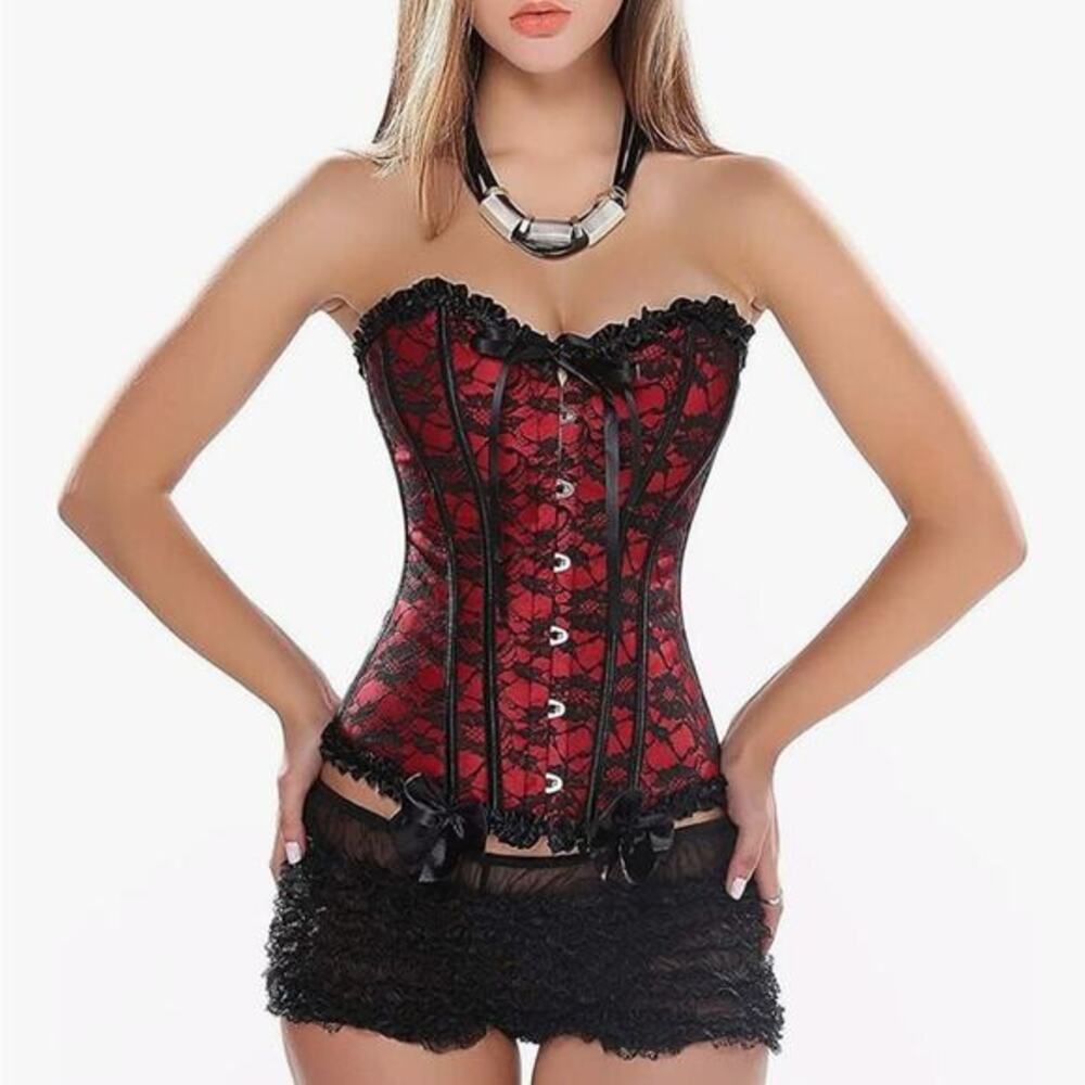 STUNNING Black Lace Corset Sz S